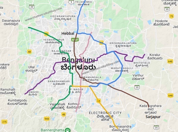 Sarjapur Road corridor project location map — key luxury developments and landmark proximity